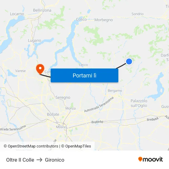 Oltre Il Colle to Gironico map