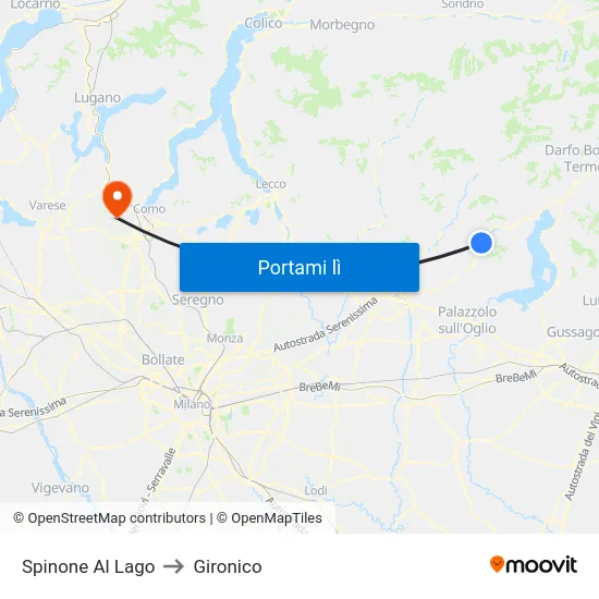 Spinone Al Lago to Gironico map