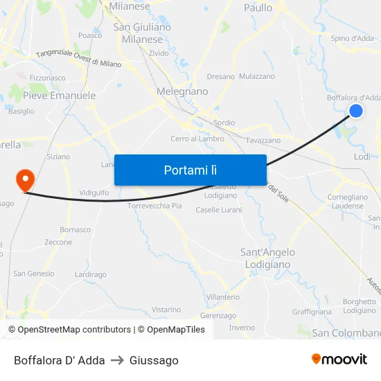 Boffalora D' Adda to Giussago map