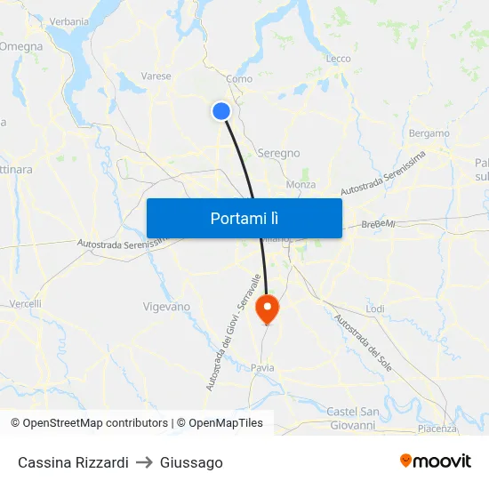 Cassina Rizzardi to Giussago map