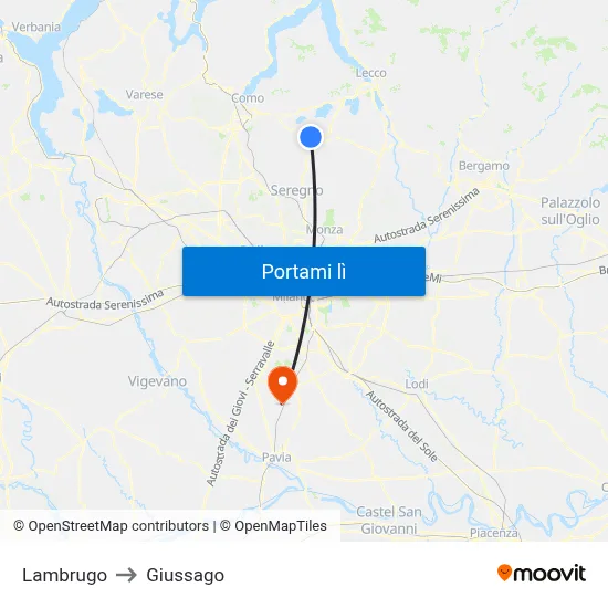 Lambrugo to Giussago map