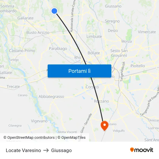Locate Varesino to Giussago map
