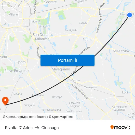 Rivolta D' Adda to Giussago map