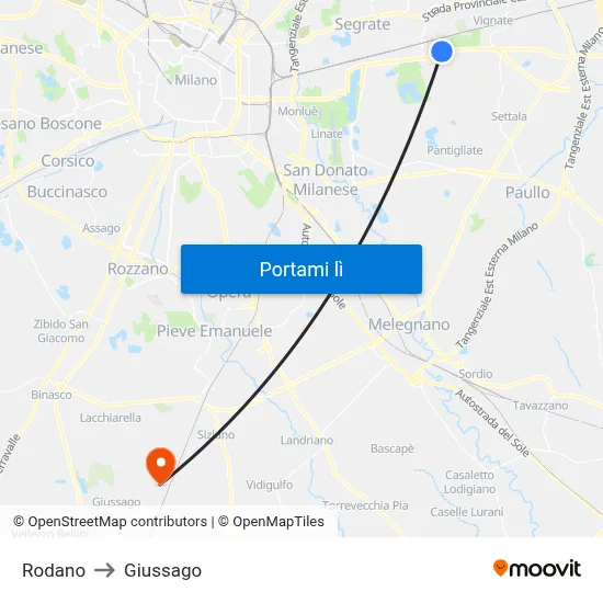 Rodano to Giussago map