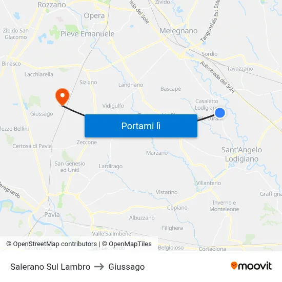 Salerano Sul Lambro to Giussago map