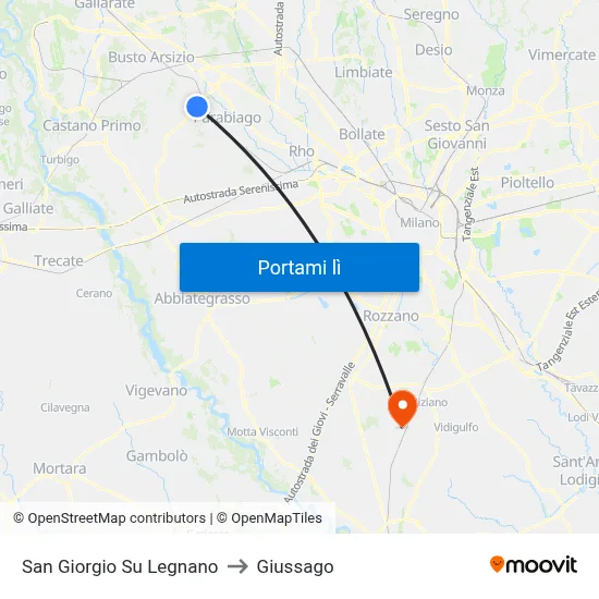 San Giorgio Su Legnano to Giussago map