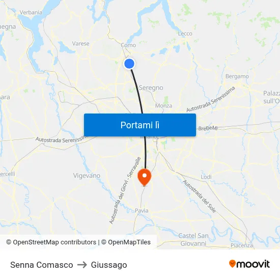 Senna Comasco to Giussago map