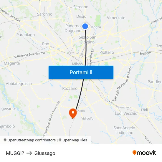 MUGGI? to Giussago map