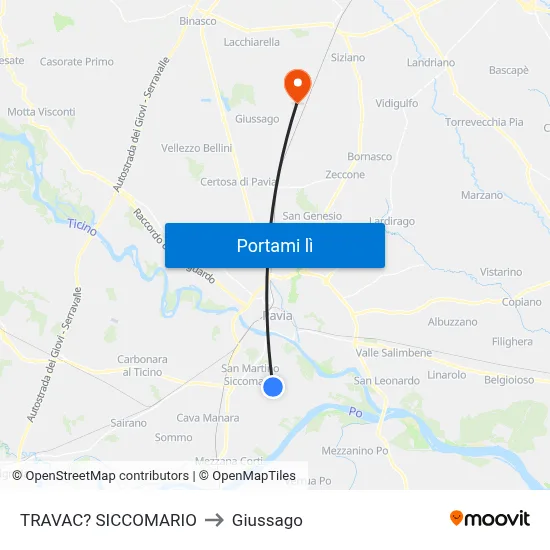 TRAVAC? SICCOMARIO to Giussago map