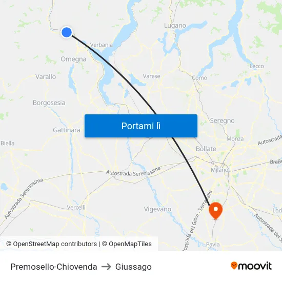 Premosello-Chiovenda to Giussago map