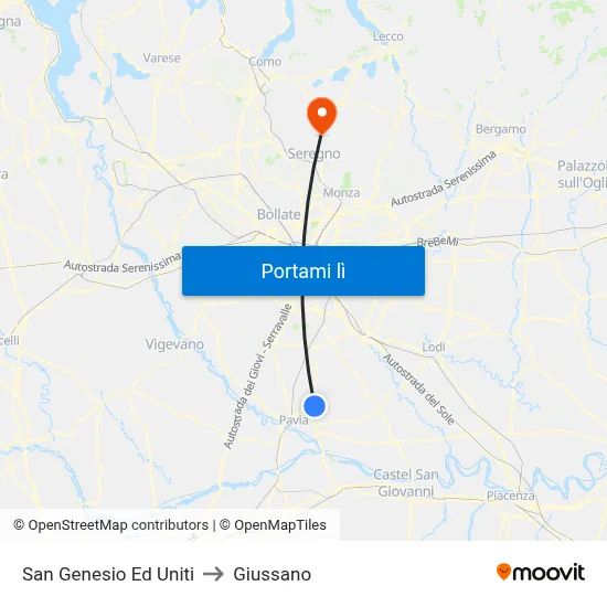 San Genesio Ed Uniti to Giussano map