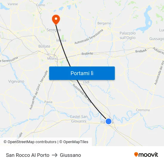 San Rocco Al Porto to Giussano map