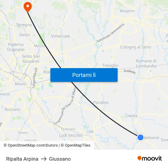 Ripalta Arpina to Giussano map