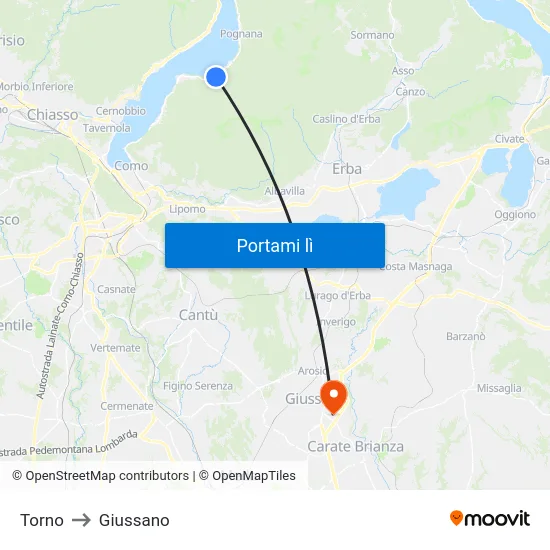 Torno to Giussano map