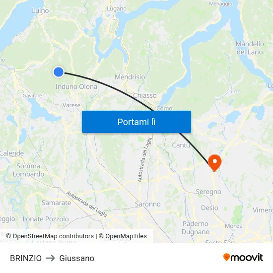 BRINZIO to Giussano map