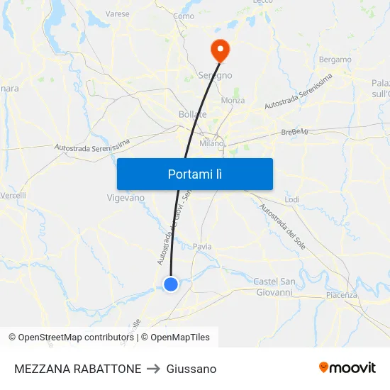 MEZZANA RABATTONE to Giussano map