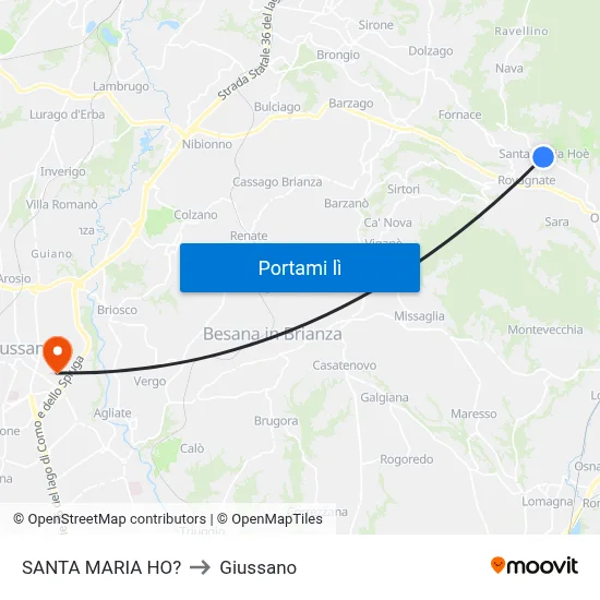 SANTA MARIA HO? to Giussano map