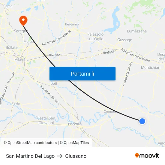 San Martino Del Lago to Giussano map