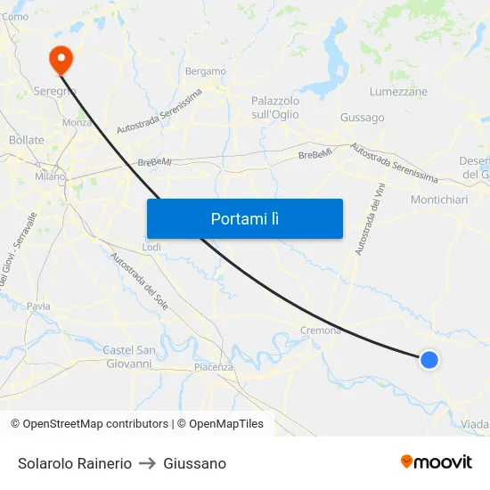 Solarolo Rainerio to Giussano map