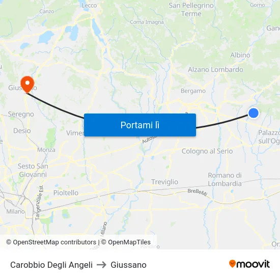 Carobbio Degli Angeli to Giussano map