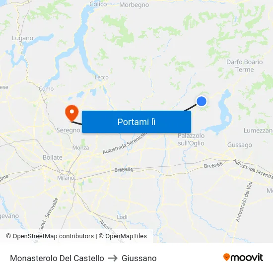 Monasterolo Del Castello to Giussano map