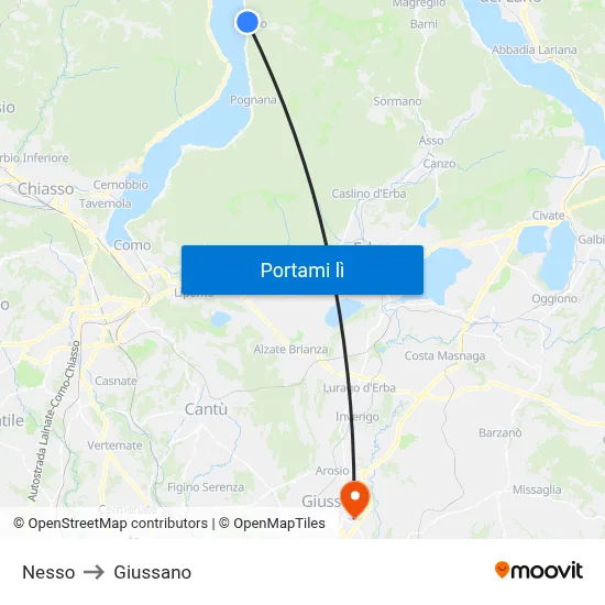 Nesso to Giussano map