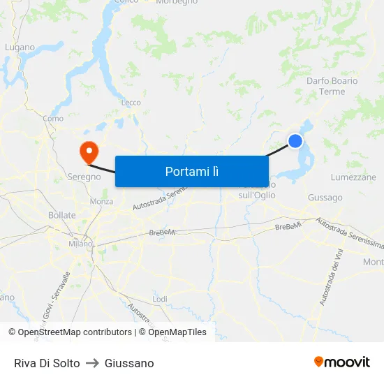 Riva Di Solto to Giussano map