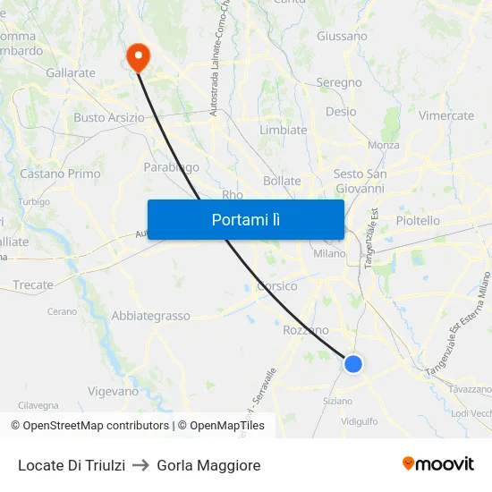 Locate Di Triulzi to Gorla Maggiore map