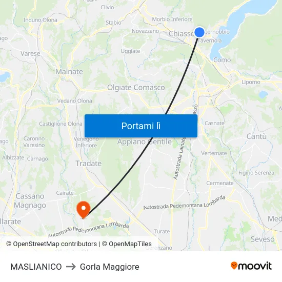 MASLIANICO to Gorla Maggiore map
