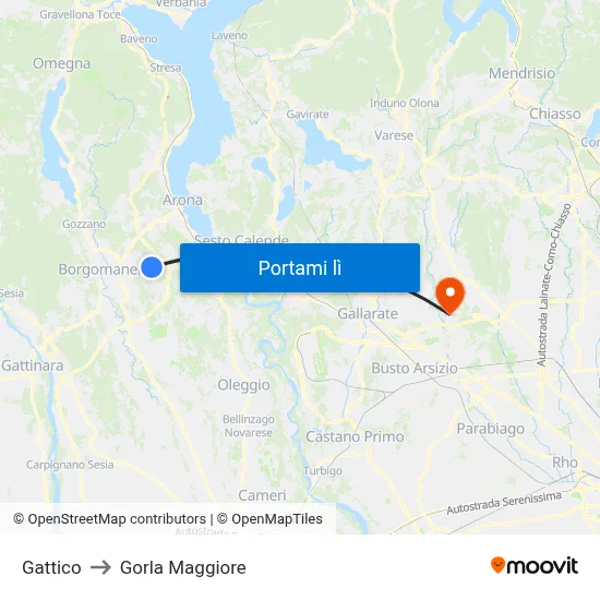 Gattico to Gorla Maggiore map