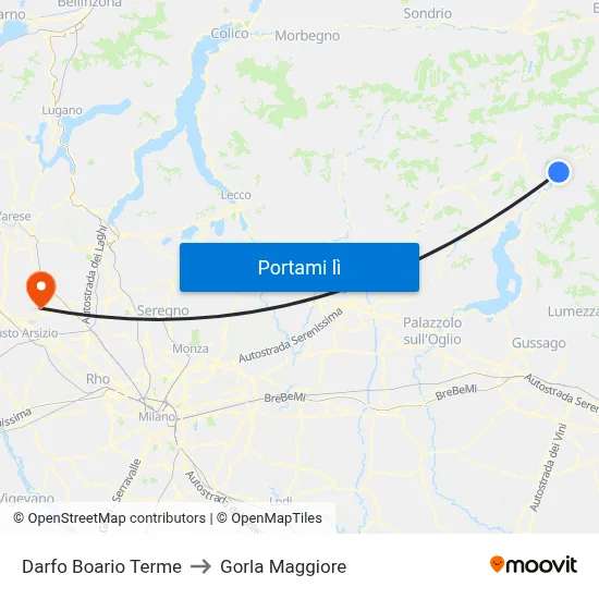 Darfo Boario Terme to Gorla Maggiore map