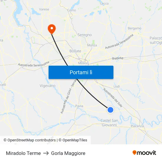 Miradolo Terme to Gorla Maggiore map