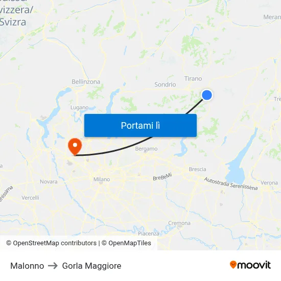 Malonno to Gorla Maggiore map