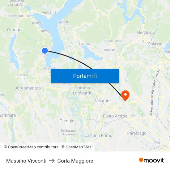 Massino Visconti to Gorla Maggiore map