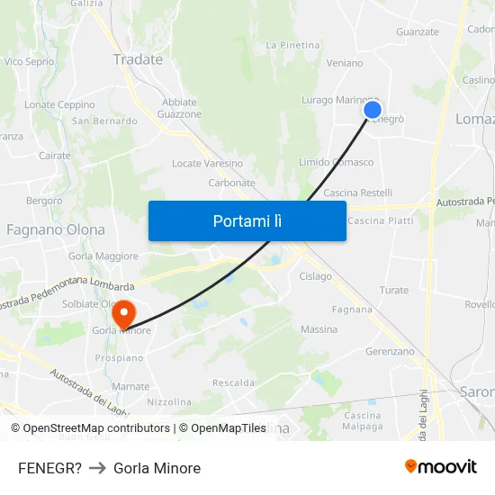 FENEGR? to Gorla Minore map