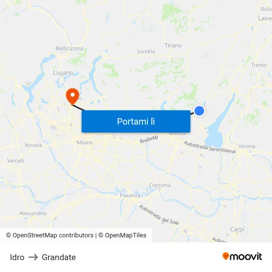 Idro to Grandate map