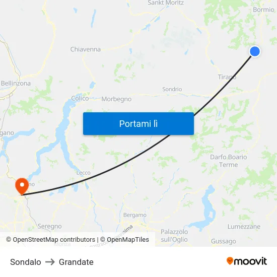 Sondalo to Grandate map