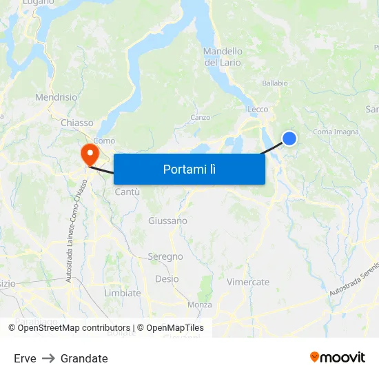 Erve to Grandate map