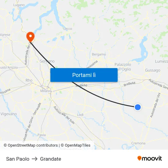 San Paolo to Grandate map