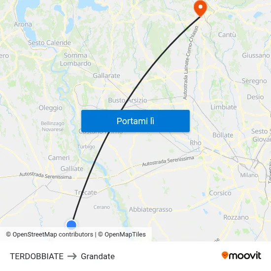 TERDOBBIATE to Grandate map