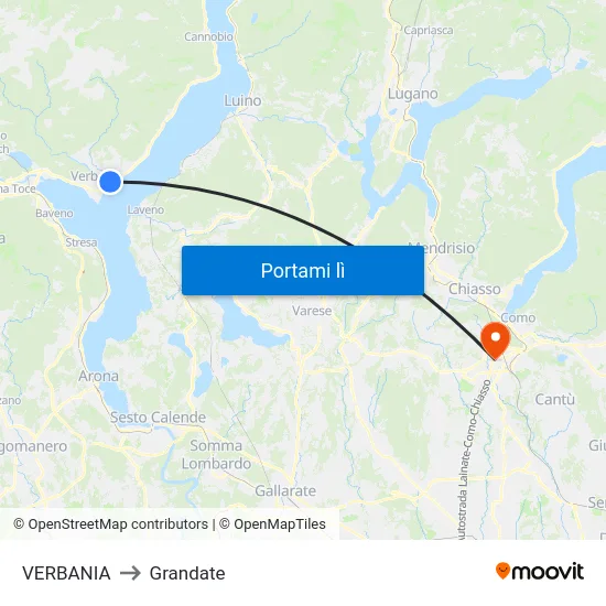 VERBANIA to Grandate map