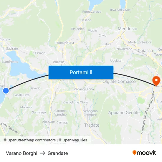 Varano Borghi to Grandate map