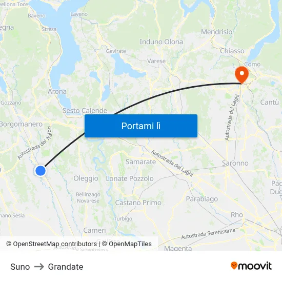 Suno to Grandate map
