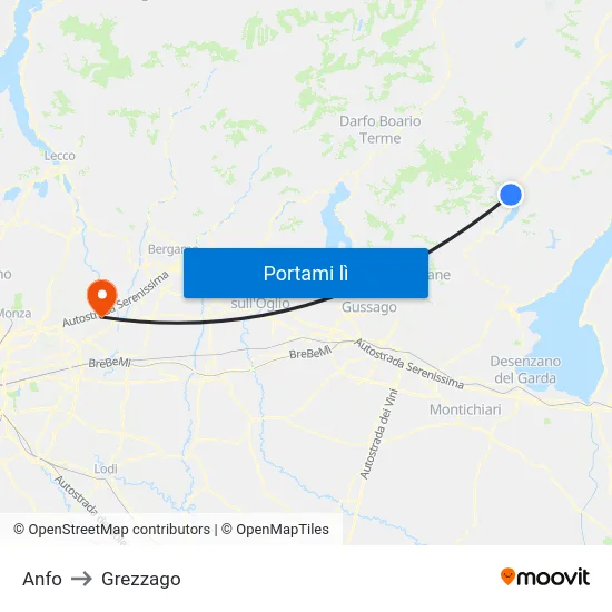 Anfo to Grezzago map
