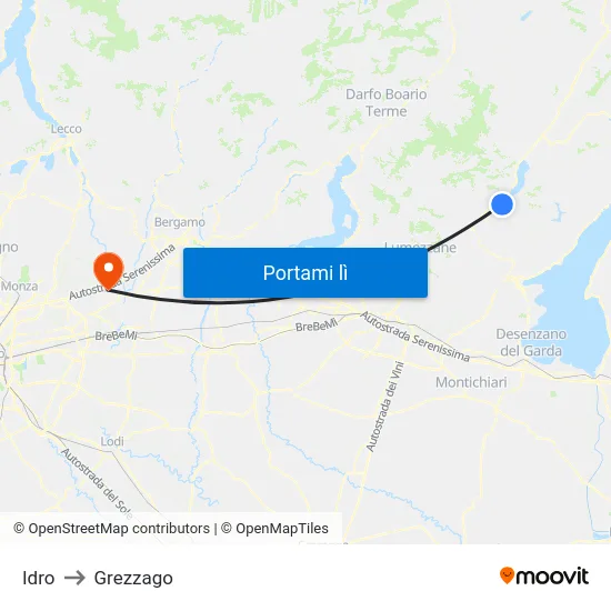 Idro to Grezzago map
