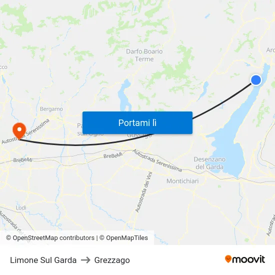 Limone Sul Garda to Grezzago map