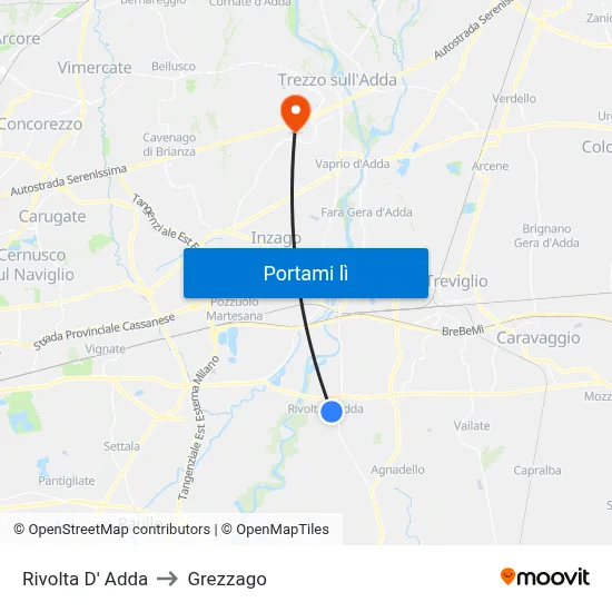 Rivolta D' Adda to Grezzago map