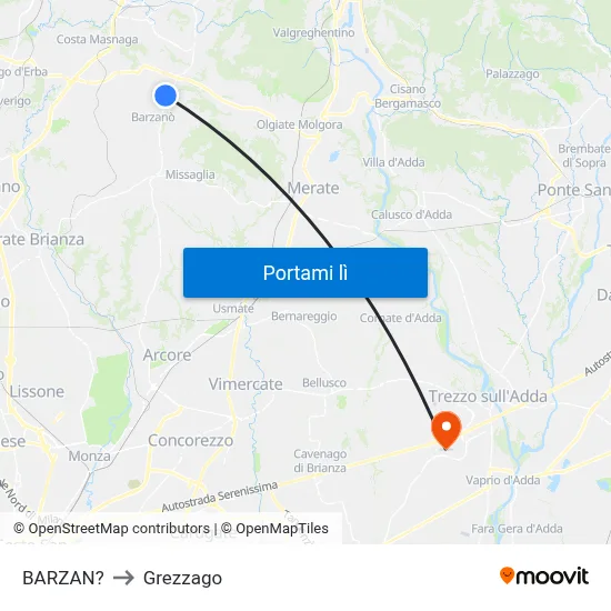 BARZAN? to Grezzago map