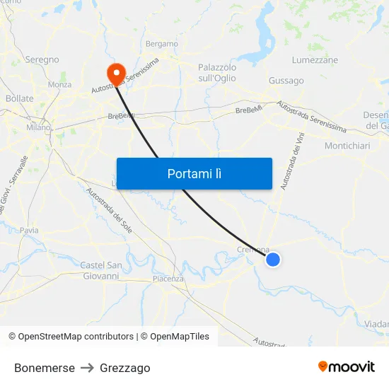 Bonemerse to Grezzago map
