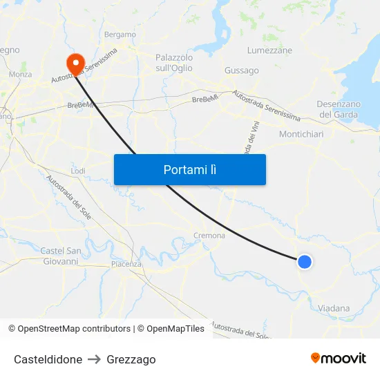 Casteldidone to Grezzago map